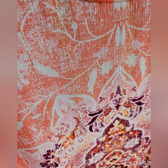 FARMERS MARKET RUFFLE SLEEVE BLOUSE SZ XL CORAL PURPLE - Picture 8 of 8